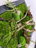 Handcrafted, Artificial moss wall art with succulents.
